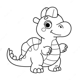 Sod Dinosaur Med Hjerte Farvelaegningsside 100319-38929