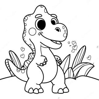 Glad Dinosaur I Kaerlighed Farvelaegningsside 100321 38937