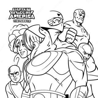 Captain America Med Venner Farvelaegningsside 10057-1892