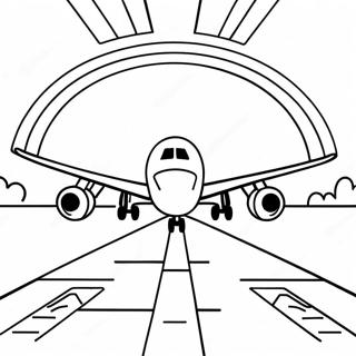 Farverig Lufthavnslandingsbane Farvelaegningsside 100907-39400