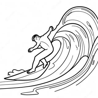 Surfer Der Rider En Bolge Med Surfboard Farvelaegningsside 100933 39419