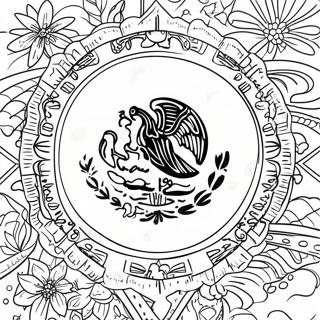 Vibrerende Mexicansk Flag Farvelaegningsside 101033-39489