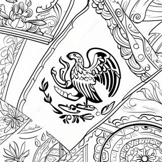 Detaljeret Mexicansk Flag Farvelaegningsside 101034-39494