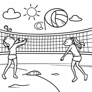 Strand Volleyball Spil Farvelaegningsside 101192 39622