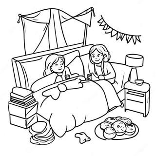 Farvelaegningsside Med Sjove Aktiviteter Til Overnatning 101392-39873