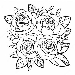 Romantisk Rosenbuket Farvelaegningssider 10155-2079