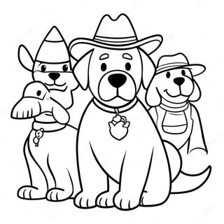 Venlig Sheriff Labrador Med Venner Farvelaegningsside 101681-40109