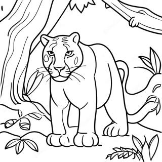 Majestaetisk Panther I Jungle Farvelaegningsside 101780 40178