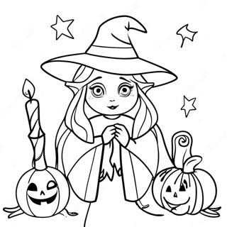 Farvelaegningsside Med Mystisk Gotisk Heks 101960 40317