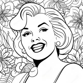 Vintage Marilyn Monroe Portraet Farvelaegningsside 102037-40378