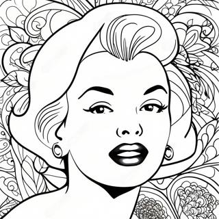 Klassisk Marilyn Monroe Med Rode Laeber Farvelaegningsside 102039-40387