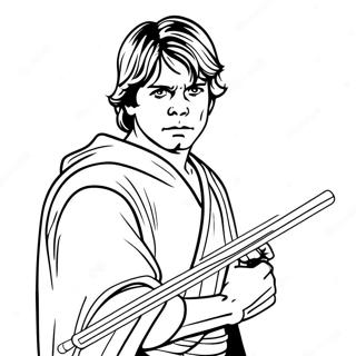 Luke Skywalker Med Lyssvaerd Farvelaegningsside 102193 40504