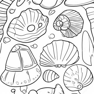 Farverige Fossiliserede Skaller Farvelaegningsside 102350 40631