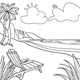 Solrig California Strand Scene Farvelaegningsside 102683-40877