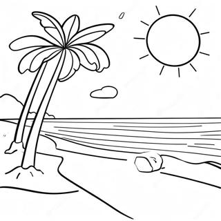 Solrig California Strand Scene Farvelaegningsside 102683-40878