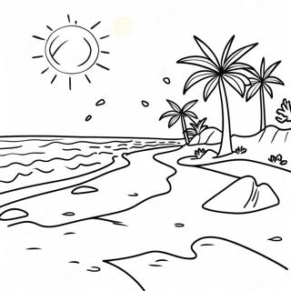Solrig California Strand Scene Farvelaegningsside 102683-40879