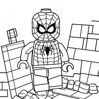 Farverig Spiderman Lego Eventyr Farvelaegningsside 102836-40998