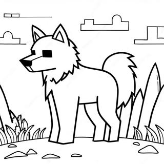 Eventyrlig Minecraft Ulv Farvelaegningsside 103071-41182