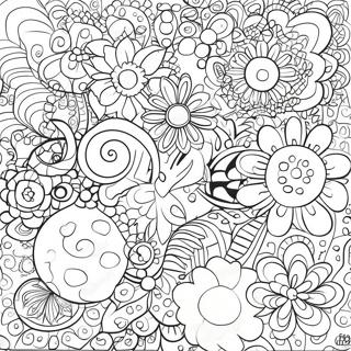 Retro 70ernes Funky Monstre Farvelaegningsside 103120 41219