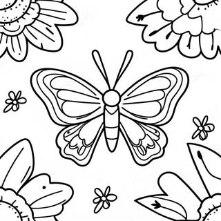 Farverig Sommerfugl Mol Farvelaegningsside 103376 41419