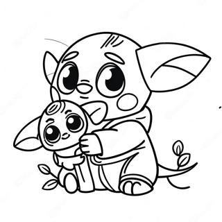 Sod Stitch Og Baby Yoda Farvelaegningsside 103788-41739