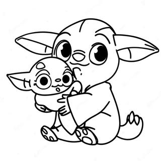Legesyg Stitch Med Baby Yoda Farvelaegningsside 103790-41747