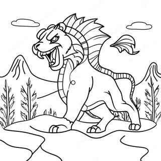 Dramatisk Opstigning Af Udyret Farvelaegningsside 104485-42290