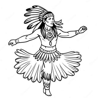 Farverig Indiansk Danser Farvelaegningsside 104687-42439