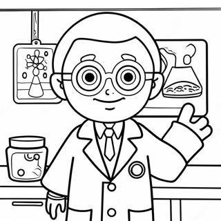 Sid Den Videnskabelige Dreng I Laboratoriekittel Farvelaegningsside 104948-42645