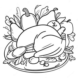 Thanksgiving Fest Med Familie Farvelaegningsside 10510-1580