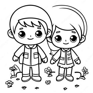 Eventyrlig Dreng Og Pige Farvelaegningsside 105227 42869