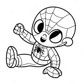 Baby Spiderman Farvelægningsider