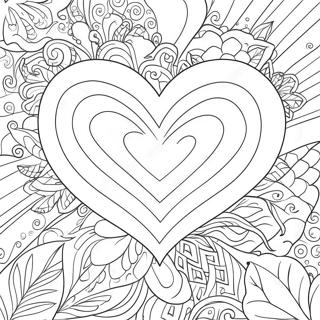 Valentinsdag Hjerte Farvelaegningsside 105663-43206