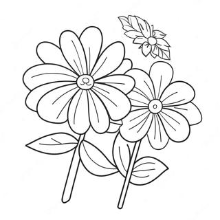 Romantiske Valentinsdag Blomster Farvelaegningsside 105664-43209