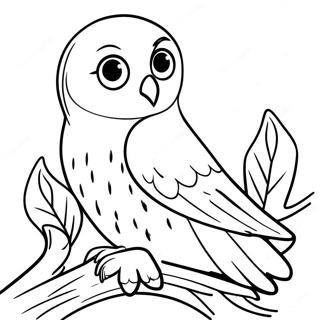 Hedwig Sidder Pa En Gren Farvelaegningsside 105874-43378