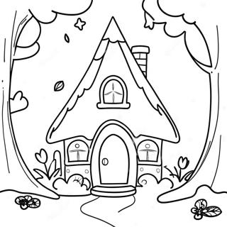 Charmerende Fortryllet Skov Fe Hjem Farvelaegningsside 105952 43441