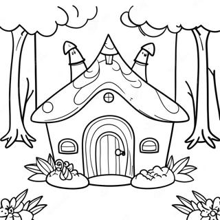 Charmerende Fortryllet Skov Fe Hjem Farvelaegningsside 105952 43442