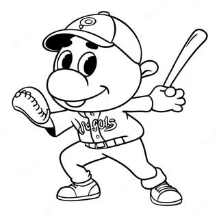 Sjov Baseball Maskot Farvelaegningsside 10607 432
