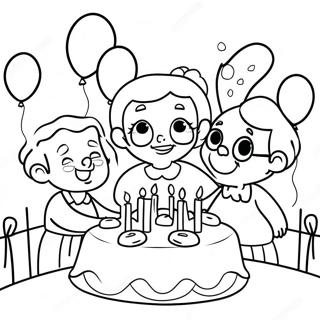 Munter Fodselsdagsfest Scene Til Bedstemor Farvelaegningsside 106105-43559
