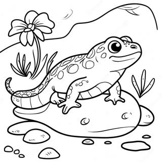 Detaljeret Salamander I Habitat Farvelaegningsside 106131-43578