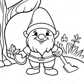 Legesyg Havegnom Med En Skovl Farvelaegningsside 106183-43619