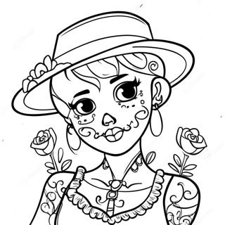 Kantet Gangsta Sukkerkranie Pige Farvelaegningsside 106312 43719