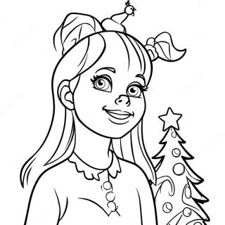 Cindy Lou Who Med Juletrae Farvelaegningsside 106440 43815