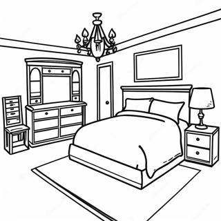Rummeligt Realistisk Sovevaerelse Farvelaegningsside 106467 43838
