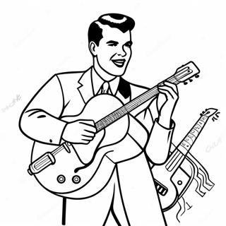 1950ernes Rock And Roll Musik Farvelaegningsside 107307 44500