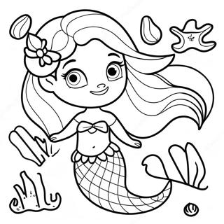 Elegant Elsa Havfrue Med Muslinger Farvelaegningsside 107872-44938