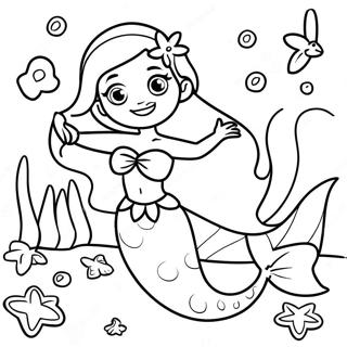 Smuk Elsa Havfrue I Korallrev Farvelaegningsside 107874 44945