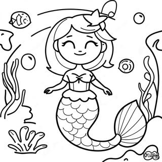 Smuk Elsa Havfrue I Korallrev Farvelaegningsside 107874 44947