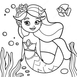 Smuk Elsa Havfrue I Korallrev Farvelaegningsside 107874 44948