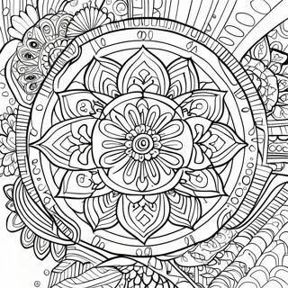 Afslappende Wellness Mandala Farvelaegningsside 107922-44974